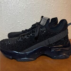 Steve Madden Maxx SM NY90 Black Rhinestone Athletic Shoes